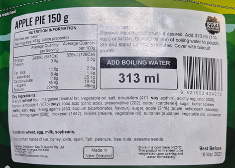 Back Country Cuisine Apple Pie - Regular