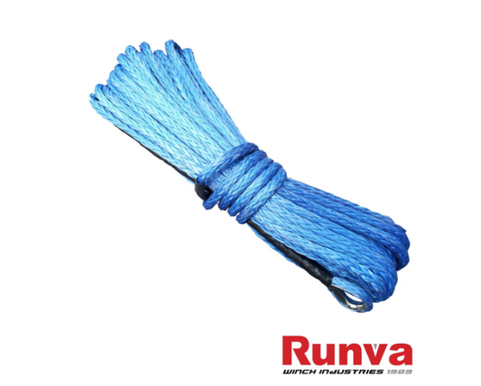 Runva Synthetic Winch Rope - 30M x 10MM (BLUE)